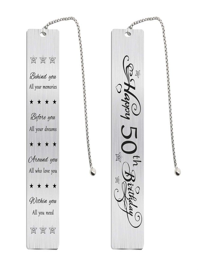 Jzxwan Happy 50th Birthday Gifts for Men Women, 50 Year Old Birthday Bookmark Gifts, Behind You All Your Memories Bookmark for Dad Mom - Image 1