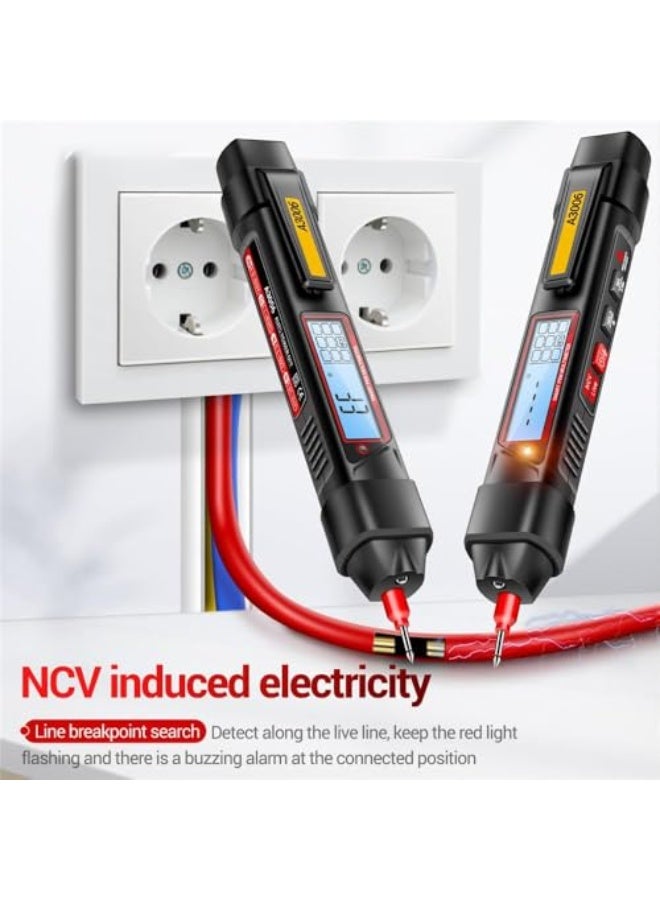 Ipputo digital multimeter, 4000 counters with backlit LCD display, measures AC/DC voltage, contactless voltage detection, ideal for electricians, technicians and DIY enthusiasts - Image 4