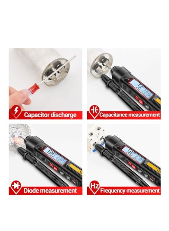 Ipputo digital multimeter, 4000 counters with backlit LCD display, measures AC/DC voltage, contactless voltage detection, ideal for electricians, technicians and DIY enthusiasts - Image 5