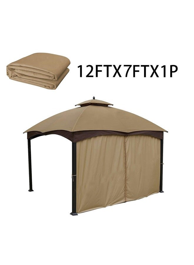 Hugline Gazebo Universal Replacement Privacy Curtain – 10' x 12' Gazebo Side Wall Outdoor Privacy Panel with Zipper (Khaki) - Image 4