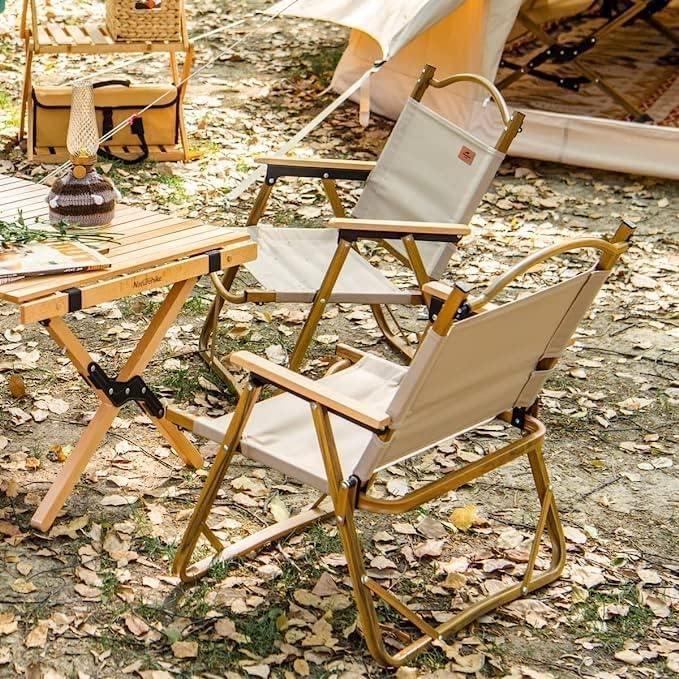 Harmony HomeUltralight Portable Camping Chair with Wooden Handle & Aluminum Bracket – Perfect for Beach, BBQ, Hiking, Fishing, Picnic & Travel - Image 1