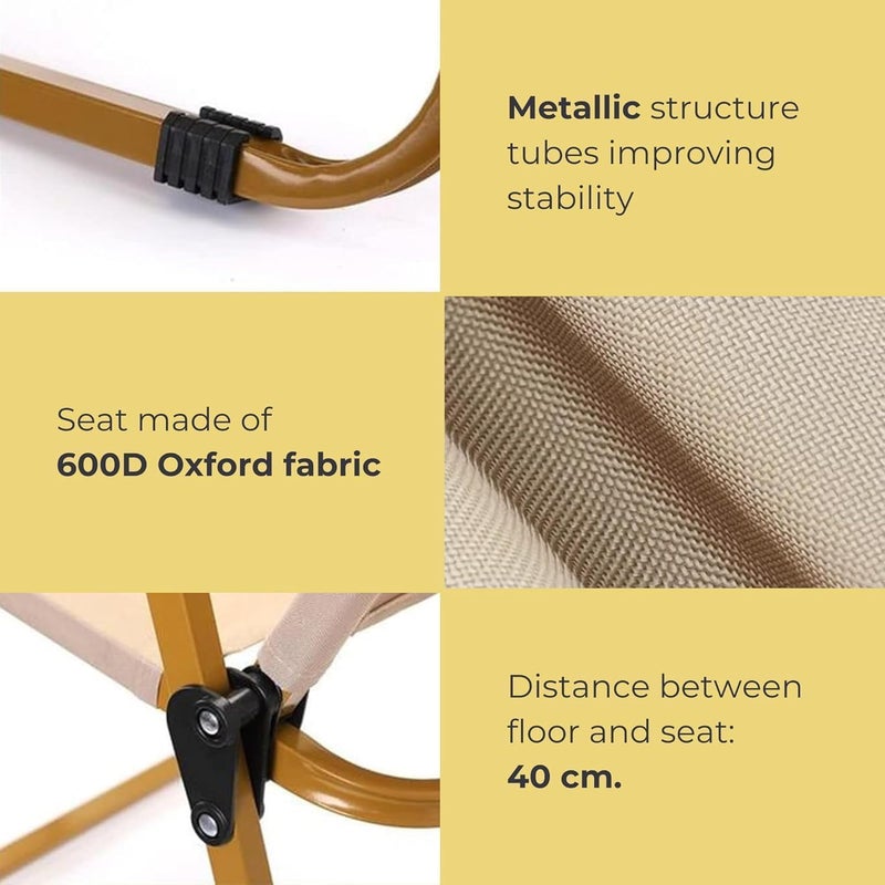 Harmony HomeUltralight Portable Camping Chair with Wooden Handle & Aluminum Bracket – Perfect for Beach, BBQ, Hiking, Fishing, Picnic & Travel - Image 4