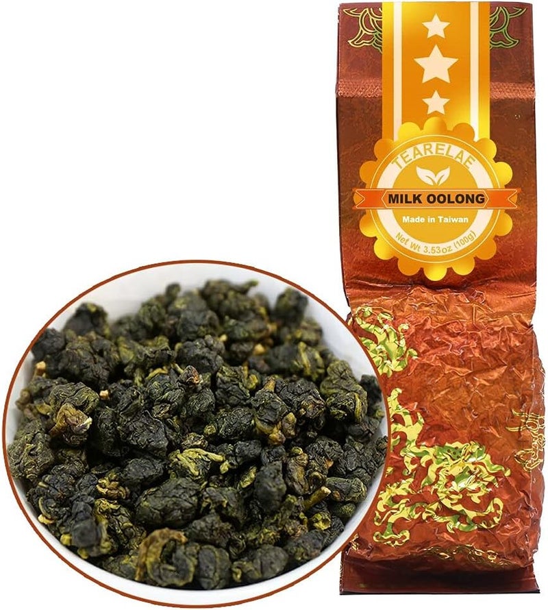 TEARELAE Taiwan Milk Oolong Tea - 3.53oz (100g) - Authentic Hand-Picked Jin Xuan Oolong Tea for Detox - Image 1