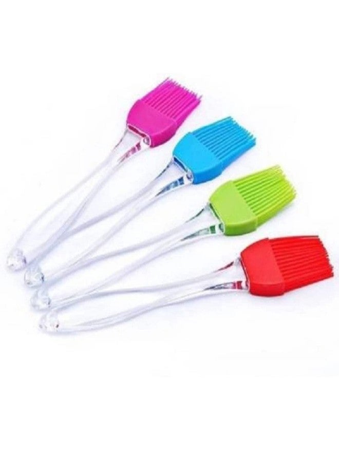 EVEN Silicone Flat Pastry Cooking Oil Brush for Grilling, Tandoor and BBQ,Multipurpose Silicon Brush .(Multicolor) (4 Piece) - Image 1