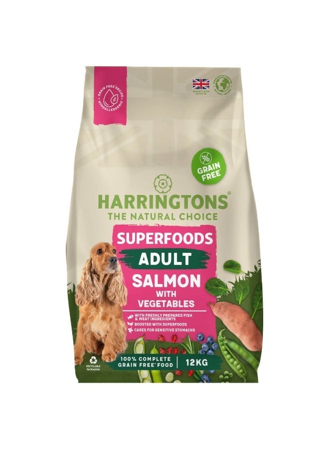 Harringtons Superfoods Salmon with Vegetables Adult Dry Dog Food 12 KG - Image 1