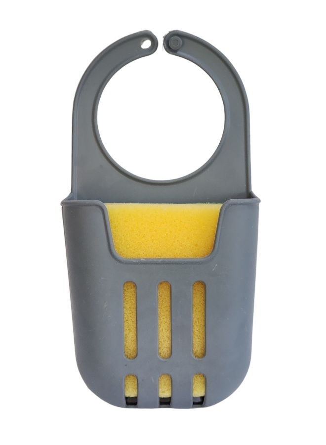 ORGANiZERS Silicone Sponge Holder for Kitchen Sink with Hanger, Kitchen Sink Basket for Sponge or Soap, Sink Sponge Holder, Dishcloth Holder, Kitchen Drain Rack, Kitchen Sink Accessories - Grey - Image 1