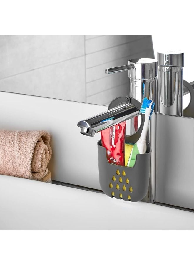 ORGANiZERS Silicone Sponge Holder for Kitchen Sink with Hanger, Kitchen Sink Basket for Sponge or Soap, Sink Sponge Holder, Dishcloth Holder, Kitchen Drain Rack, Kitchen Sink Accessories - Grey - Image 5