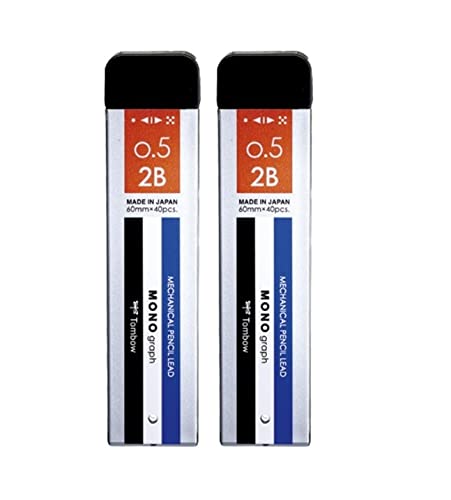 Tombow Mono Graph Mechanical Black Pencil Lead (2, 2B 0.5Mm, 40 Leads Tube) - Image 3