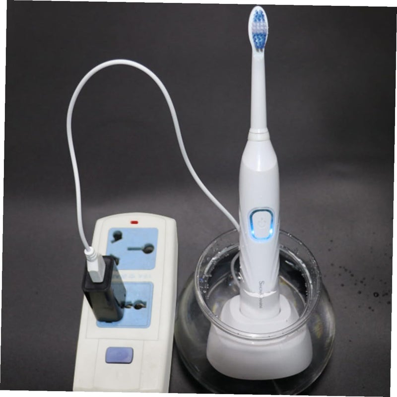 USB Rechargeable Sonic Electric Toothbrush Waterproof Soft Bristles For Home Use White - Image 5