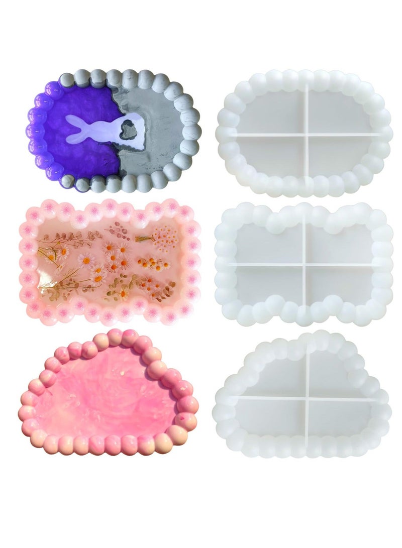 كابتن تيك Thickened Resin Coaster Molds, 3 Pcs Durable Epoxy Molds Set, Silicone Coaster Molds for Epoxy Resin, Bubble Resin Tray Molds for DIY Crafts, Jewelry Tray, Home Decor, Gifts - Image 1