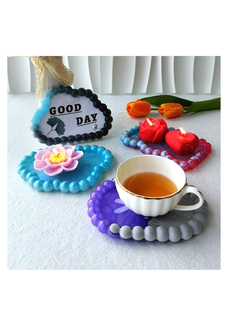 كابتن تيك Thickened Resin Coaster Molds, 3 Pcs Durable Epoxy Molds Set, Silicone Coaster Molds for Epoxy Resin, Bubble Resin Tray Molds for DIY Crafts, Jewelry Tray, Home Decor, Gifts - Image 2