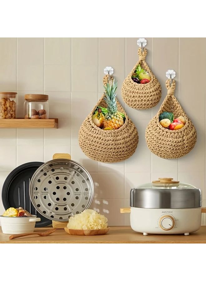 Large Hanging Wall Basket For Vegetables Fruits Kitchen Storage Organizer - Image 3