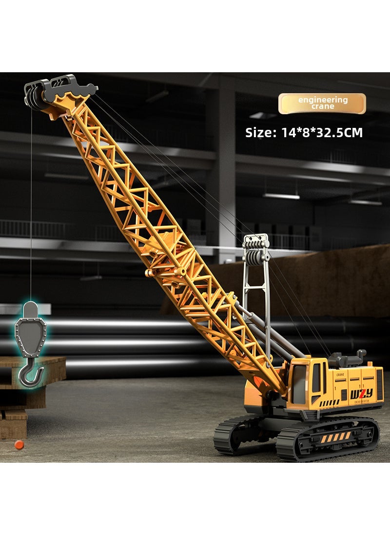 Alloy Excavator Mixer Forklift Tower Crane Toy Model for Kids Crane 【sealed box】 accessories color random 