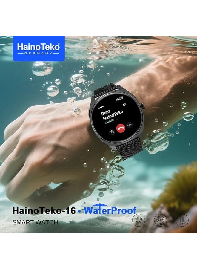 HainoTeko-16 Super Slim AMOLED Smartwatch with BT Calling & 7-Day Battery Life - Image 3
