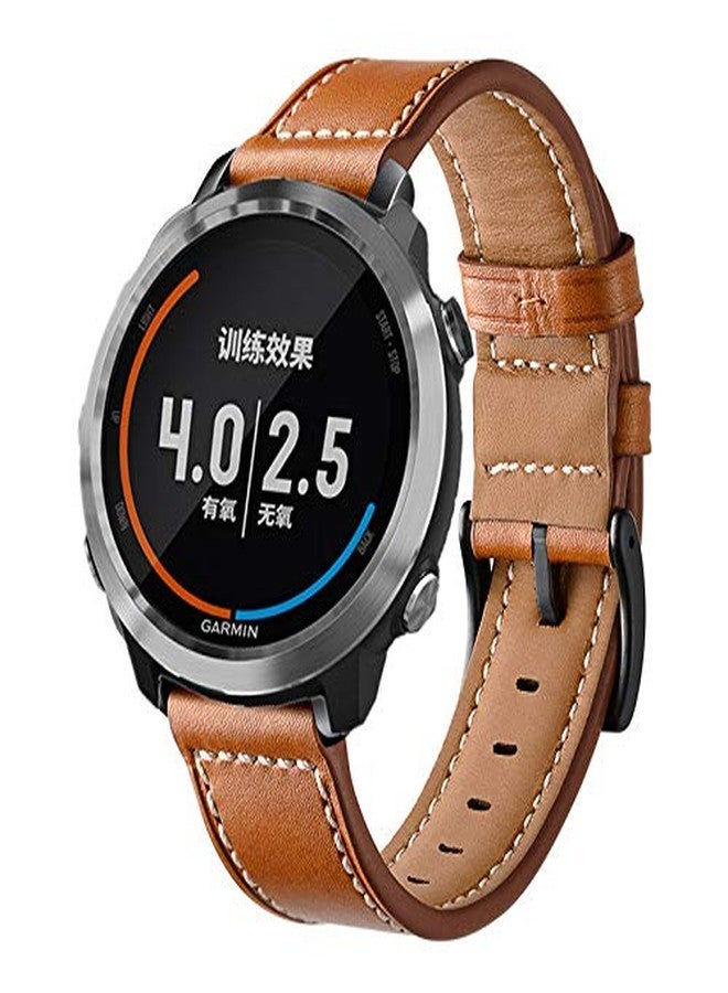 YEEJOK Vivoactive 5 Bands, 20mm Vivoactive 3 Watch Bands, Mesh Metal Watch Bands & Genuine Leather Strap Compatible for Garmin Venu Sq/Venu 2 Plus/Forerunner 645/245 - Image 4