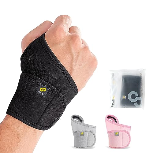 Bracoo Wrist Brace Compression Wrap – Adjustable Support Strap for Carpal Tunnel, Tendonitis, Arthritis, Pain Relief – Fitness & Weightlifting Wristband – Left or Right Hand – WS10 - Image 1