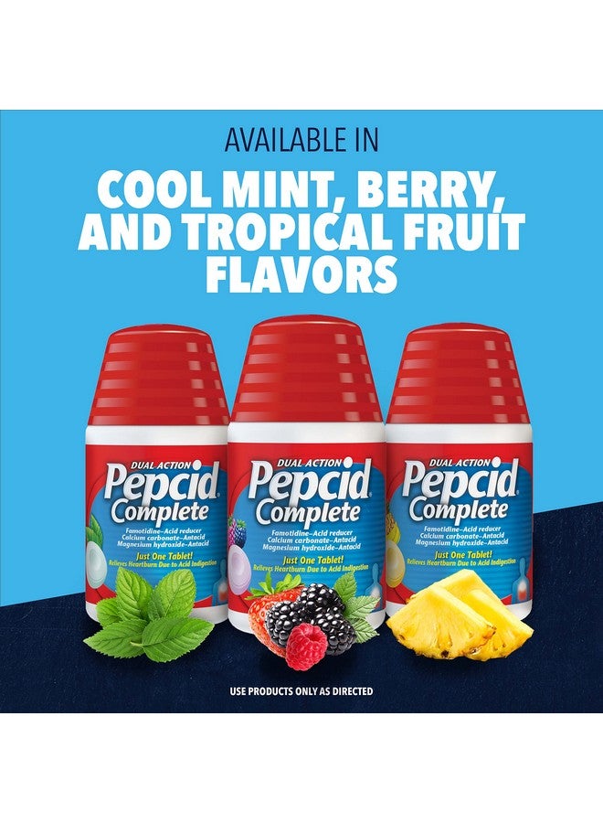 بيبسيد كومبليت، مُخفِّض حموضة كامل، أقراص مضغ مضادة للحموضة، ١٠ ملغ فاموتيدين، ٨٠٠ ملغ كربونات الكالسيوم، و١٦٥ ملغ هيدروكسيد المغنيسيوم لكل قرص دواء لحرقة المعدة، أقراص مضغ مضادة للحموضة، بنكهة التوت، ٢٥ قرصًا - Image 5