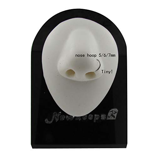 NewkeepsR 3PCS-0.8mm(20g) Nose Hoop Seamless Small Tiny Rings, 316L Steel Hinged Clicker Segment Cartilage Tragus Earrings-5/6/7mm - Image 4