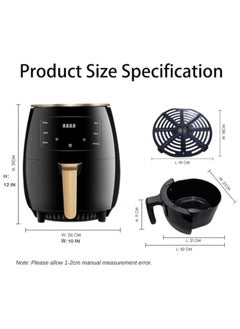 SILVER CREST Silver Crest 6L Digital Touch Air Fryer, 2400W Multifunctional, Non-Stick Basket for Frying, Grilling, Roasting, Baking & Toasting - Black  - Image 4