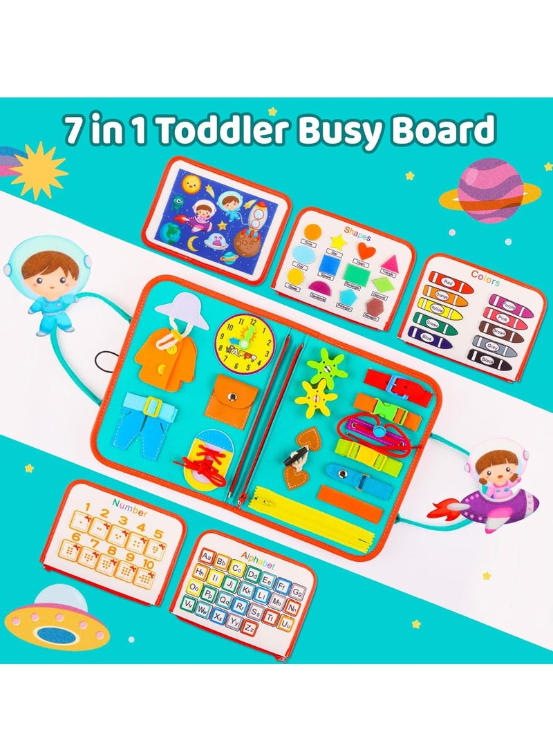 KASTWAVE Toddler Busy Board, Educational Learning Sensory Busy Book, Montessori Sensory Toys, Preschool Learning Activities, Learning Fine Motor Skills, Educational Travel Toys for 1-3 Years Old Boys Girls - Image 4