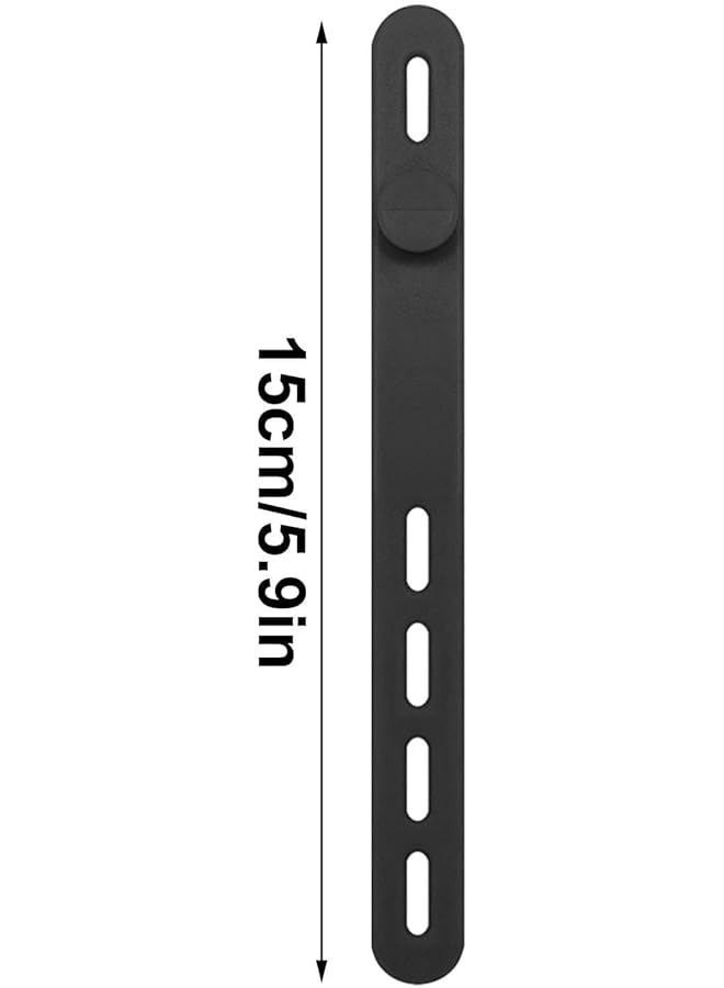 erorex Silicone Zip Ties 10 Pcs Silicone Cable Ties Reusable Zip Ties Wire Ties Travel Cable Organizer With 4 Adjustable Holes For Bundling And Fastening Cable Cords Wires Black - Image 2