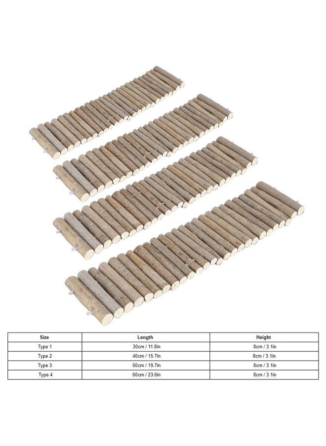 Zerodis Hamster Wooden Bridge, Flexible Wood Hideout, Door Fence, Standing Climbing, Cage Accessories for, Mice, Gerbil, Chinchilla Chew Toys Habitat Decor(50CM)  - Image 4
