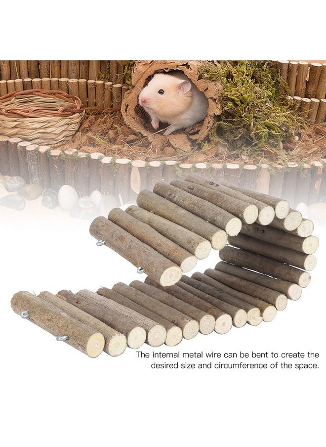 Zerodis Hamster Wooden Bridge, Flexible Wood Hideout, Door Fence, Standing Climbing, Cage Accessories for, Mice, Gerbil, Chinchilla Chew Toys Habitat Decor(50CM)  - Image 3