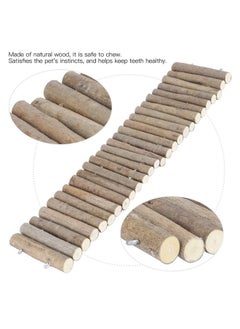 Zerodis Hamster Wooden Bridge, Flexible Wood Hideout, Door Fence, Standing Climbing, Cage Accessories for, Mice, Gerbil, Chinchilla Chew Toys Habitat Decor(50CM)  - Image 2
