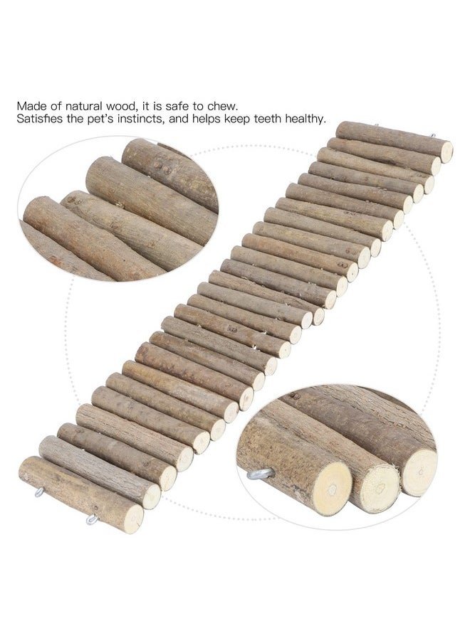 Zerodis Hamster Wooden Bridge, Flexible Wood Hideout, Door Fence, Standing Climbing, Cage Accessories for, Mice, Gerbil, Chinchilla Chew Toys Habitat Decor(50CM)  - Image 2