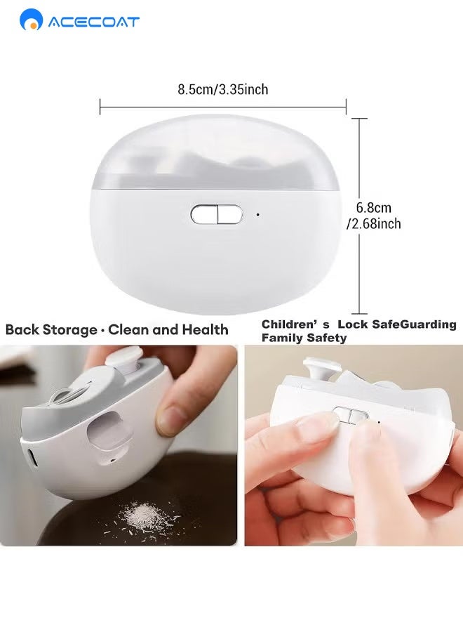 ACECOAT Electric Automatic Nail Clipper With Light & 2 Speeds,Fingernail Cutter And File 2 In 1 Design, Nail Scraps Storage,Usb Rechargeable Safety Fingernail Trimmer For Baby, Kids, Seniors And Adult - Image 2
