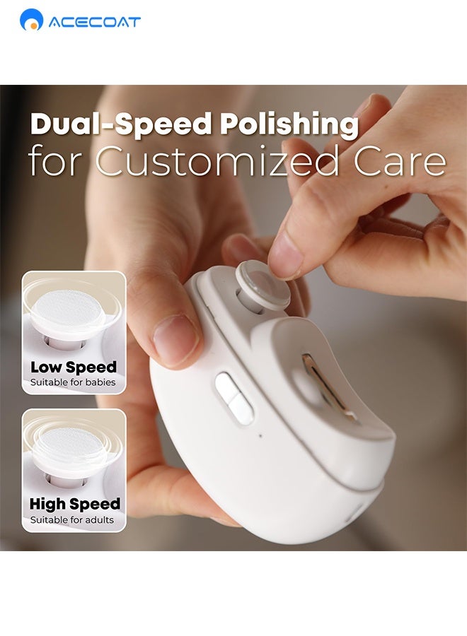 ACECOAT Electric Automatic Nail Clipper With Light & 2 Speeds,Fingernail Cutter And File 2 In 1 Design, Nail Scraps Storage,Usb Rechargeable Safety Fingernail Trimmer For Baby, Kids, Seniors And Adult - Image 5