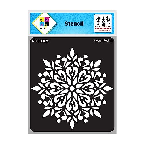 SWAGSTATION Mandala Stencils - 6x6 Inch Dot Painting Tools, Large Mandala Art Painting Kit - Image 1