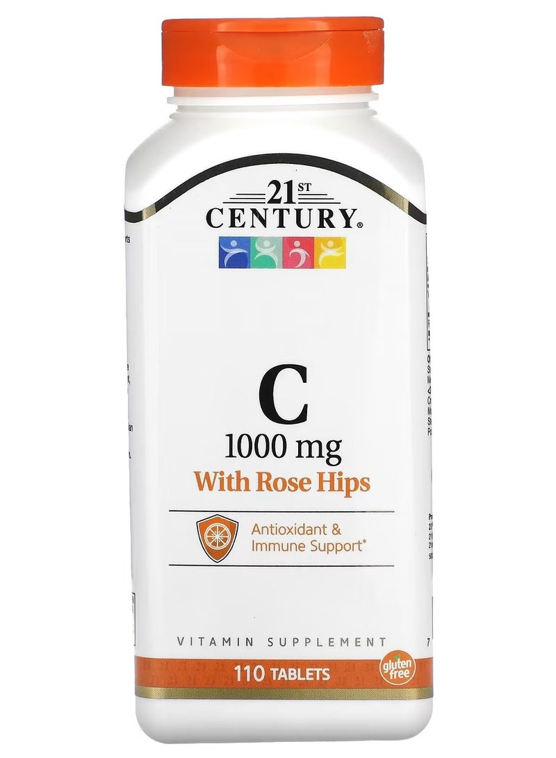 21st Century Vitamin C with Rose Hips 1,000 mg, 110 Tablets - Image 1