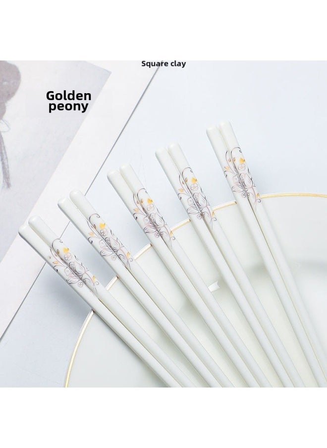 Ceramic Chopsticks Household Is Not Easy To Clean Bone China Chopsticks Batch Origin A A Wholesale-Color:Four-leaf Clover-Specifications:5 Pairs