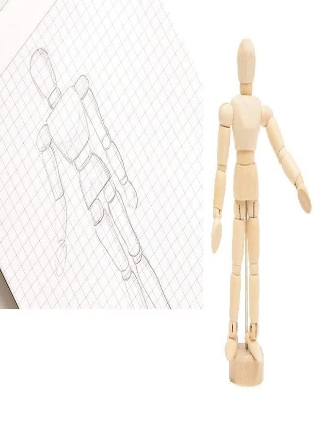 KNAFS 20 cm Wooden Manikin Movable Limbs Human Mannequin Model for Artist Sketching Hand Blockhead Puppet Home Decoration - Image 5