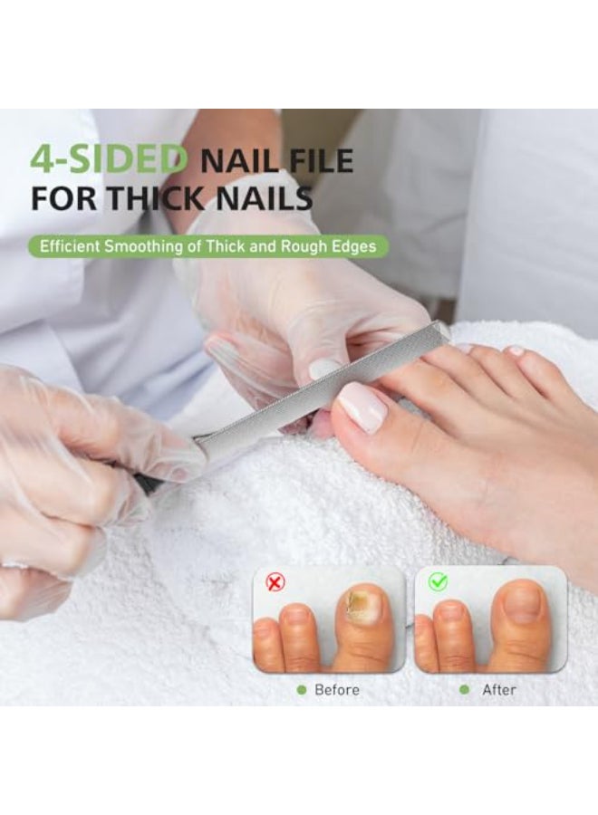 BALUCA Toenail File for Thick Nails Ingrown Relief Heavy Duty Metal Emery Board with Toenail Lifter for Seniors Coarse Grit Durable Stainless Steel Design Black 10 Count 180240 Grit - Image 3