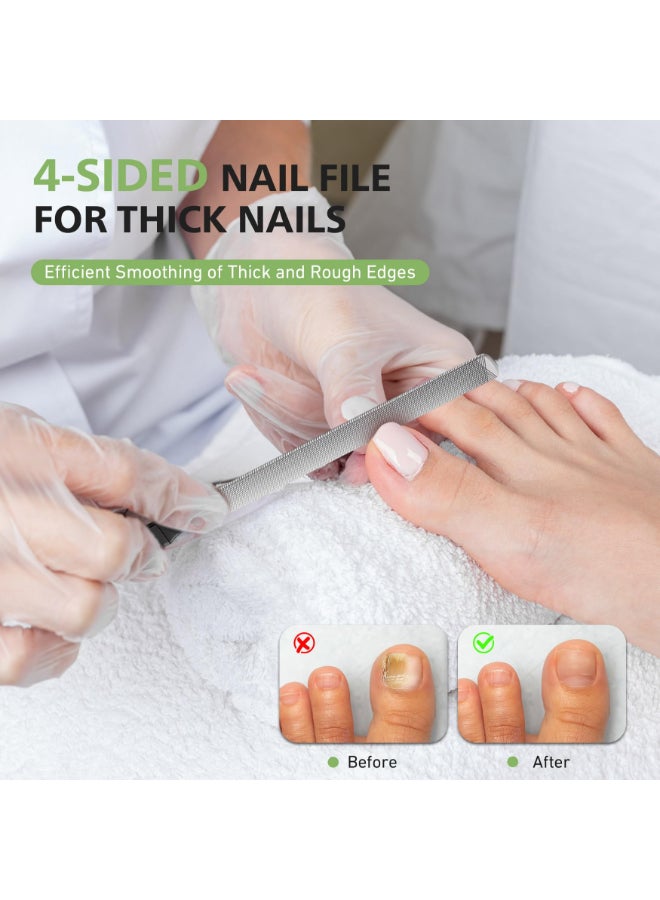 BALUCA Toenail File for Thick Nails Ingrown Relief Heavy Duty Metal Emery Board with Toenail Lifter for Seniors Coarse Grit Durable Stainless Steel Design Black 10 Count 180240 Grit - Image 4