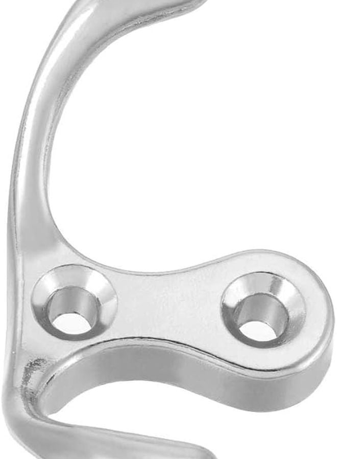 خطافات معطف مزدوجة مثبتة على الحائط، خطافات بأسلوب رجعي وعملية للمعطف والحقيبة والمنشفة، فضي 30 مم × 55 مم × 29 مم، 5 قطع - Image 3