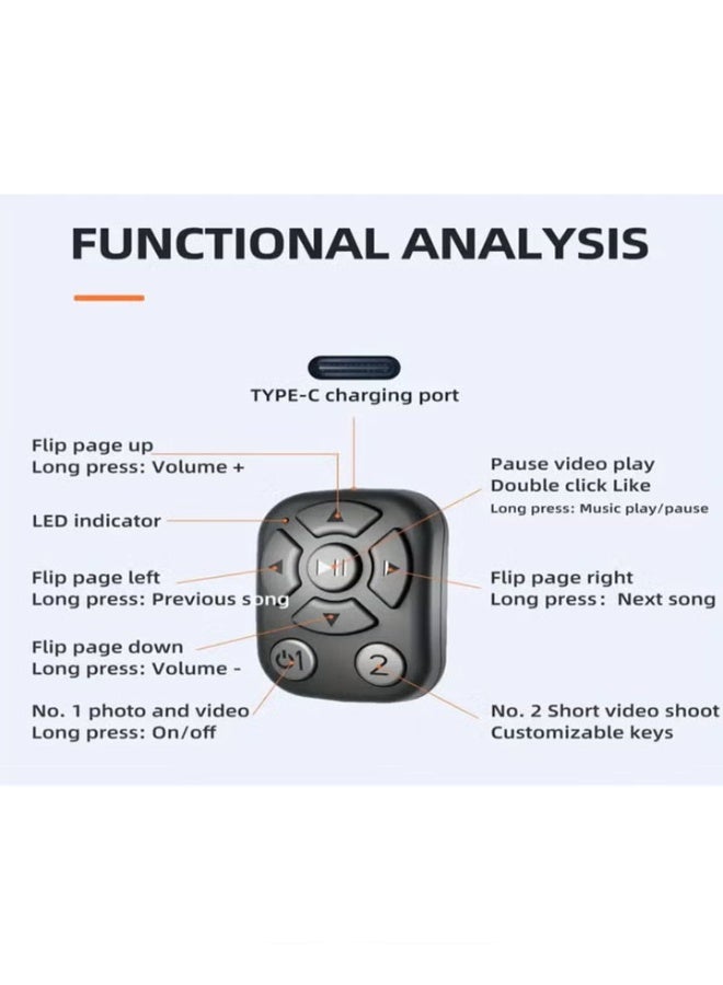 dida-cosmos Wireless TikTok Scrolling Ring - Bluetooth Page Turner & Camera Shutter Remote Compatible for iPhone/Android, Hands-Free Video Control, Music Controller, Selfie Assistant - Image 3