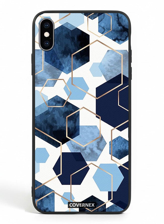 Covernex Apple iPhone Xs Max Protective Case Cover Printed Featuring Hexagon Mosaic A Geometric Pattern - Image 2