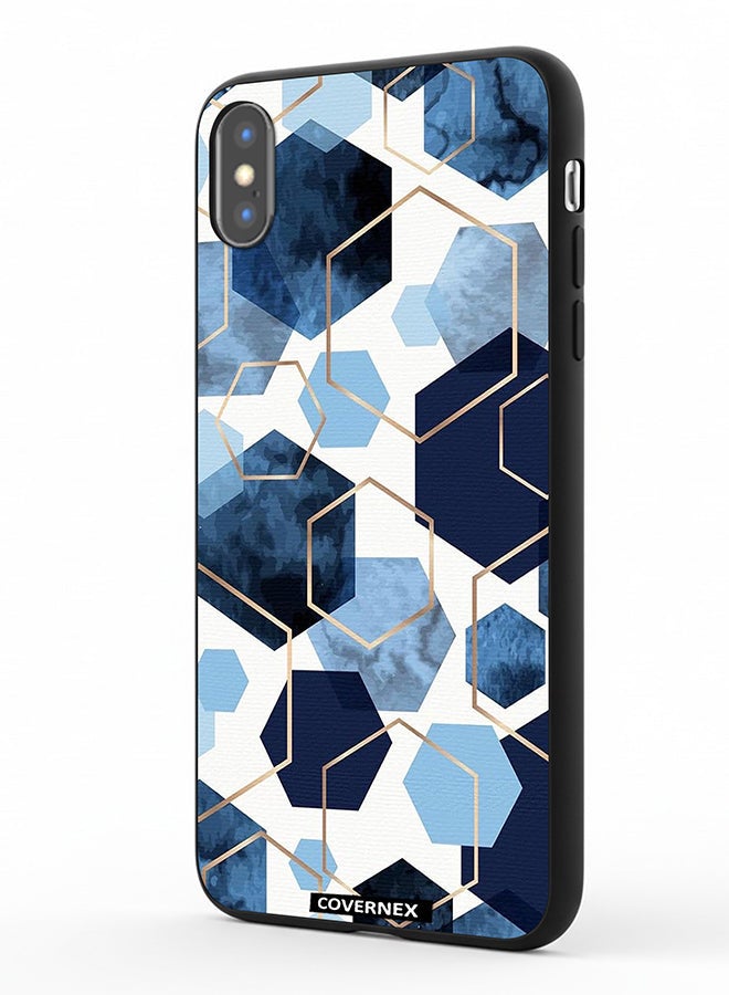 Covernex Apple iPhone Xs Max Protective Case Cover Printed Featuring Hexagon Mosaic A Geometric Pattern - Image 1
