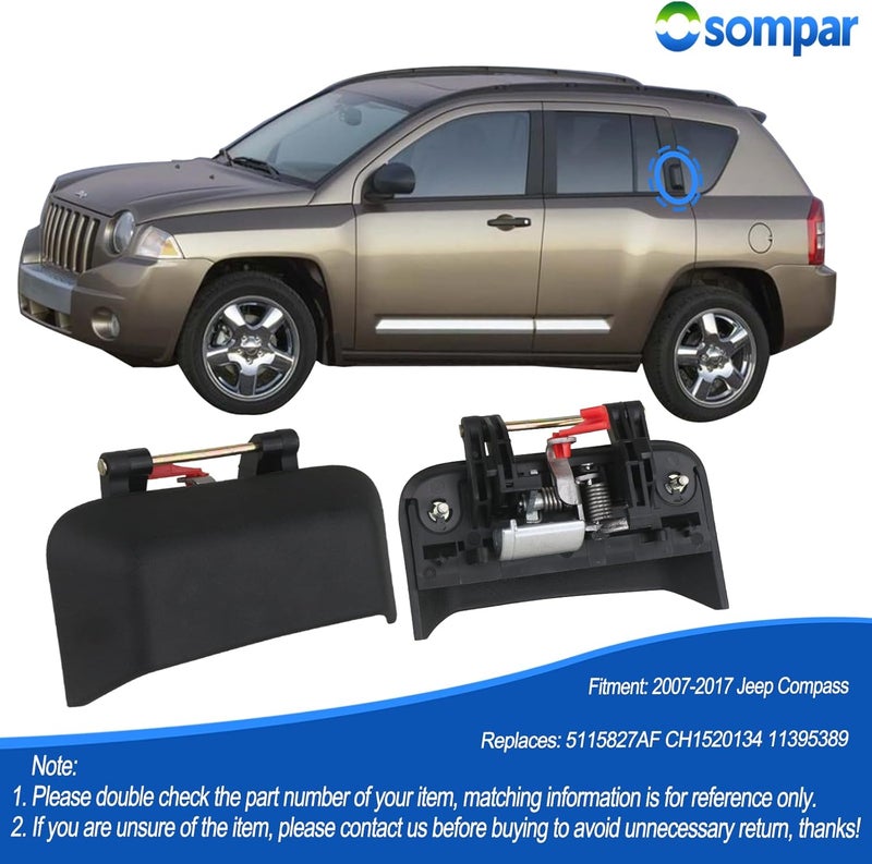Osompar Rear Driver Side Door Handle for Jeep Compass 2007-2017 - Image 2