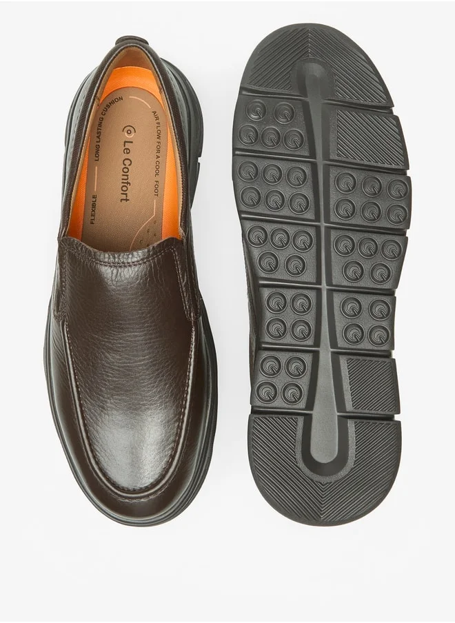 لو كونفورت Men's Textured Slip-On Loafers