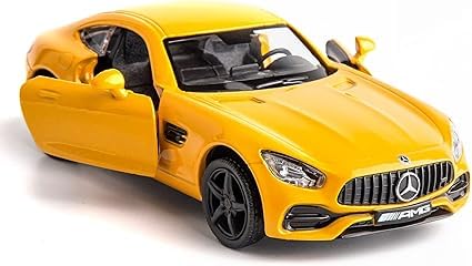 RMZ City 1:36 Scale Diecasting Alloy Car Model Mercedes-Benz AMG GTS Car Model Toy Car Pull Back Vehicles Toy Car for Toddlers Kids Boys Girls Gift (Yellow) - Image 1