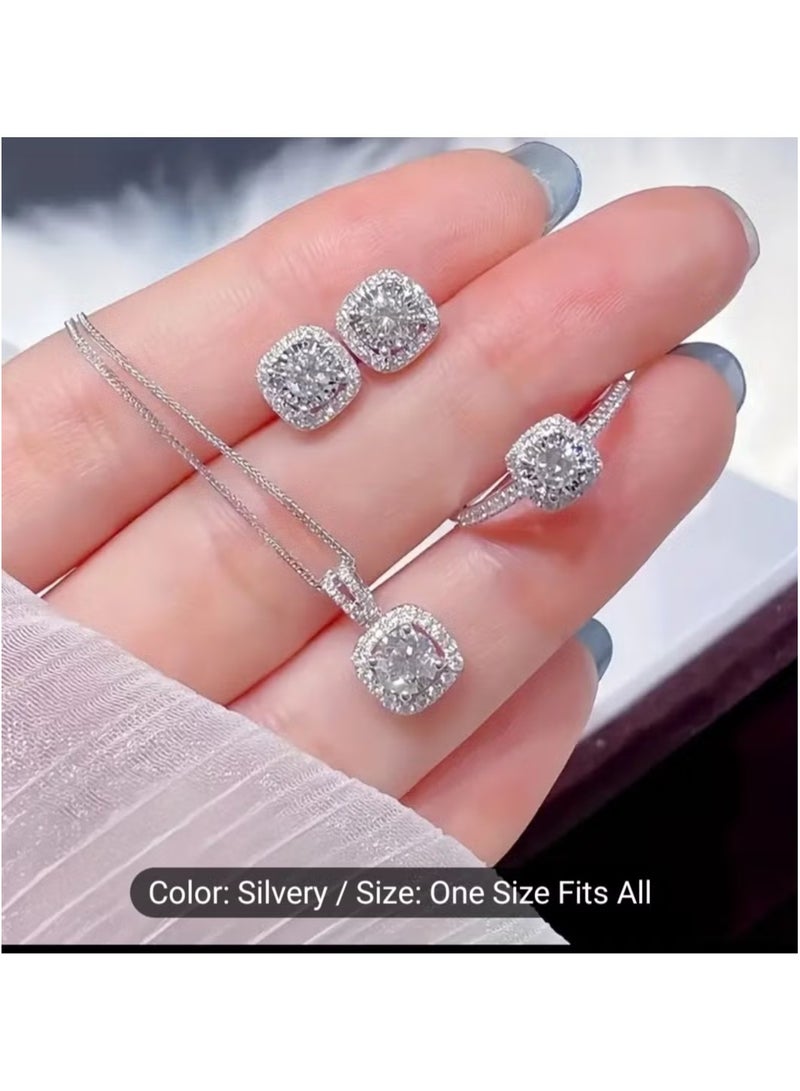 JOGAMS 3Pcs Set Cubic Zirconia Jewelry Set woman Bridal Wedding Jewellery Accessories - Image 1