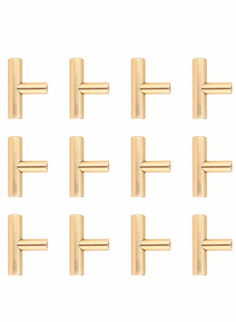 Excefore Alloy Pull Handle Cupboard Cabinet Wardrobe Door Knobs Drawer Pull Handle for Home Bedroom Golden - 12pcs  - Image 1