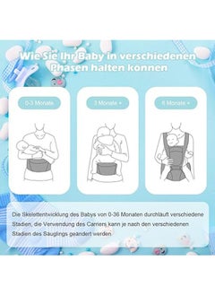 Generic Infant Carrier 3-in-1 Infant Carrier Multifunctional Lightweight Infant Carrier with 3 Carrying Positions for Newborn, Toddler (0-48 Months) Infant Carrier with 4 Carrying Positions Hip Seat Infants  - Image 3