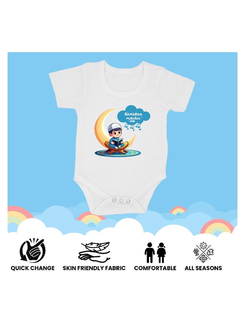 PRINTSHOP4ME My First Ramadan UAE Printed Outfit - Romper for Newborn Babies - Short Sleeve Cotton Baby Romper for Baby Boys - Celebrate Baby's First Ramadan in Style  - Image 5