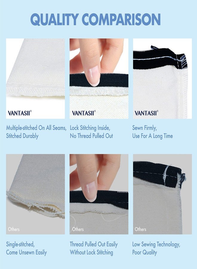 Vantasii 15 Pack Blank Cotton Canvas DIY Craft Zipper Bags Pouches Pencil Case for Makeup Cosmetic Toiletry Stationary Storage (off white, 8.3” x 4.7”) - Image 2