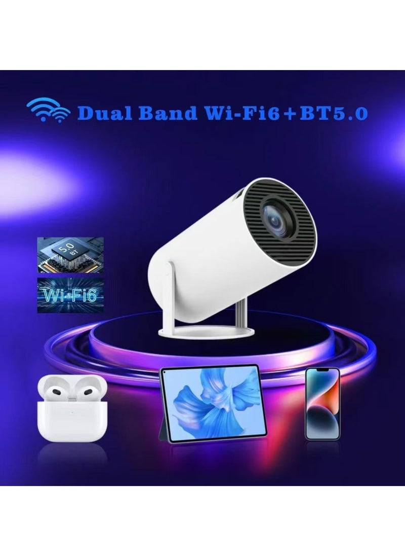 Generic - Electric Focus 16000L Portable Mini Projector with Android System WiFi 6 and Bluetooth Auto Vertical Correction FULL HD 1080P 180°Rotatable Outdoor Movie for Phone - Image 1